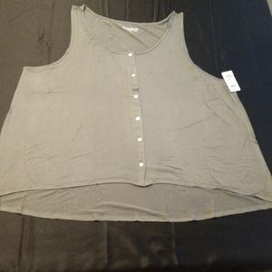 Junior's Mudd Button Front Tank Top